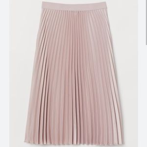 L h&m mauve pink accordian midi skirt